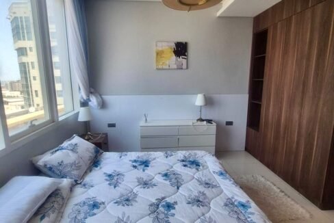 Furnished bedroom in the Al Najjar Tower apartment in Juffair